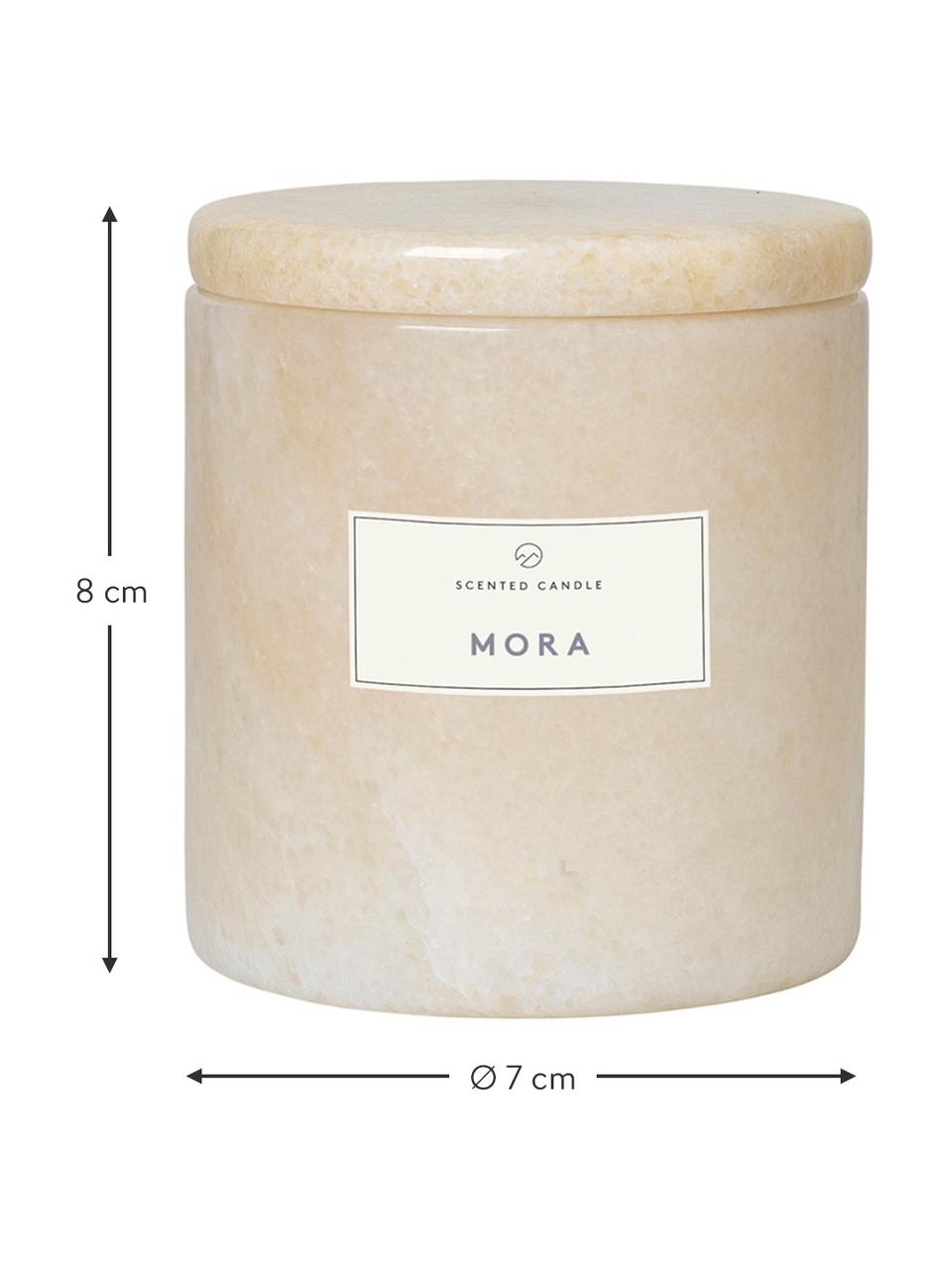 Duftkerze Mora (Vanille, Lavendel, Myrrhe), Behälter: Marmor, Vanille, Lavendel, Myrrhe, Ø 7 x H 8 cm