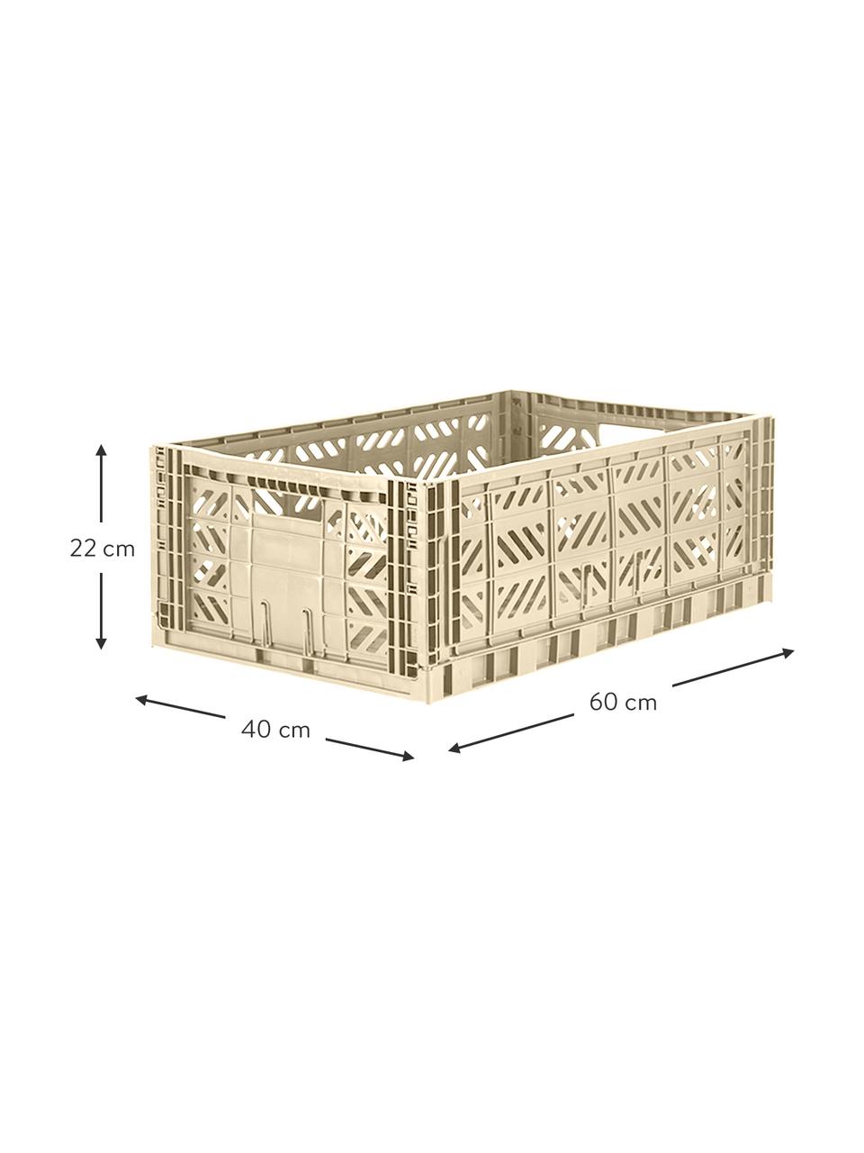 Kosz do przechowywania Boulder, składany, duży, Tworzywo sztuczne nadające się do recyklingu, Beżowy, S 60 x W 22 cm