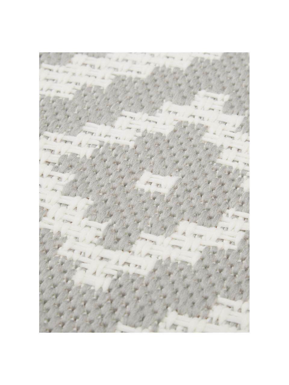 Gemusterter In- & Outdoor-Teppich Miami in Grau/Weiß, 86% Polypropylen, 14% Polyester, Cremeweiß, Grau, B 200 x L 290 cm (Größe L)