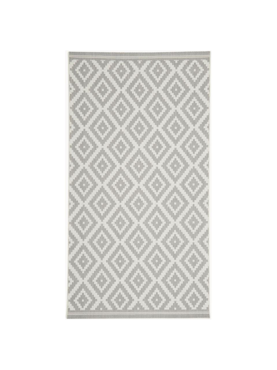 Alfombra de interior/exterior Miami, 70% polipropileno, 30% poliéster, Gris, blanco, An 80 x L 150 cm (Tamaño XS)