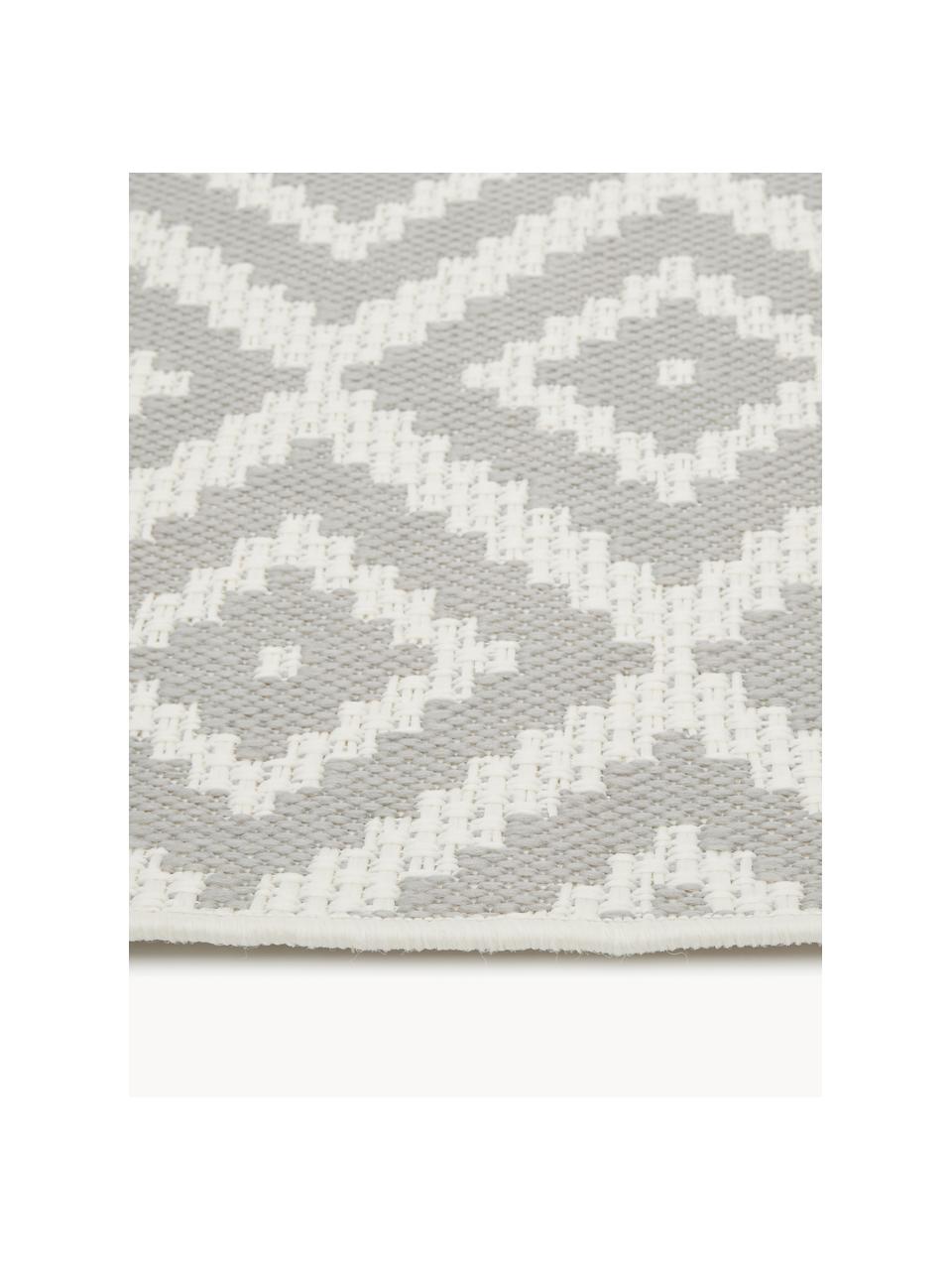 Interiérový/exteriérový koberec Miami, 70 % polypropylen, 30 % polyester, Šedá, bílá, Š 80 cm, D 150 cm (velikost XS)