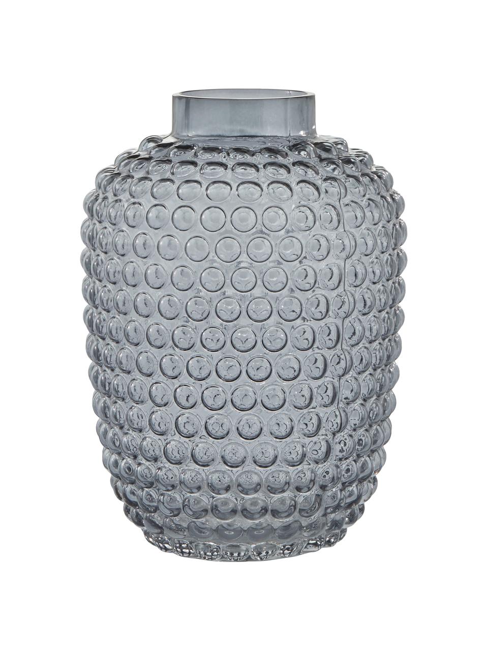 Wazon ze szkła dmuchanego Dorinia, Szkło, Niebieski, Ø 18 x W 25 cm