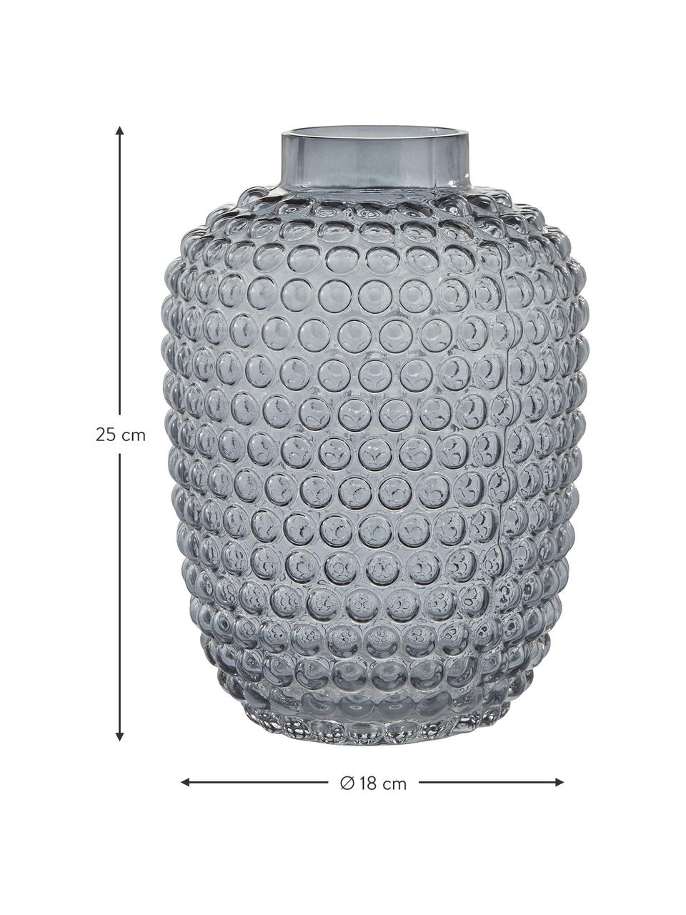 Vaso in vetro soffiato Dorinia, Vetro, Blu, Ø 18 x Alt. 25 cm