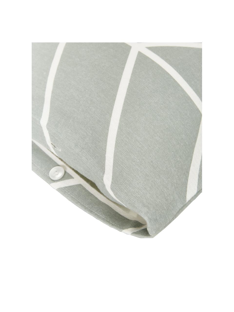 Flanell-Kopfkissenbezüge Yule mit Muster, 2 Stück, Webart: Flanell Flanell ist ein k, Salbeigrün, Weiß, B 40 x L 80 cm