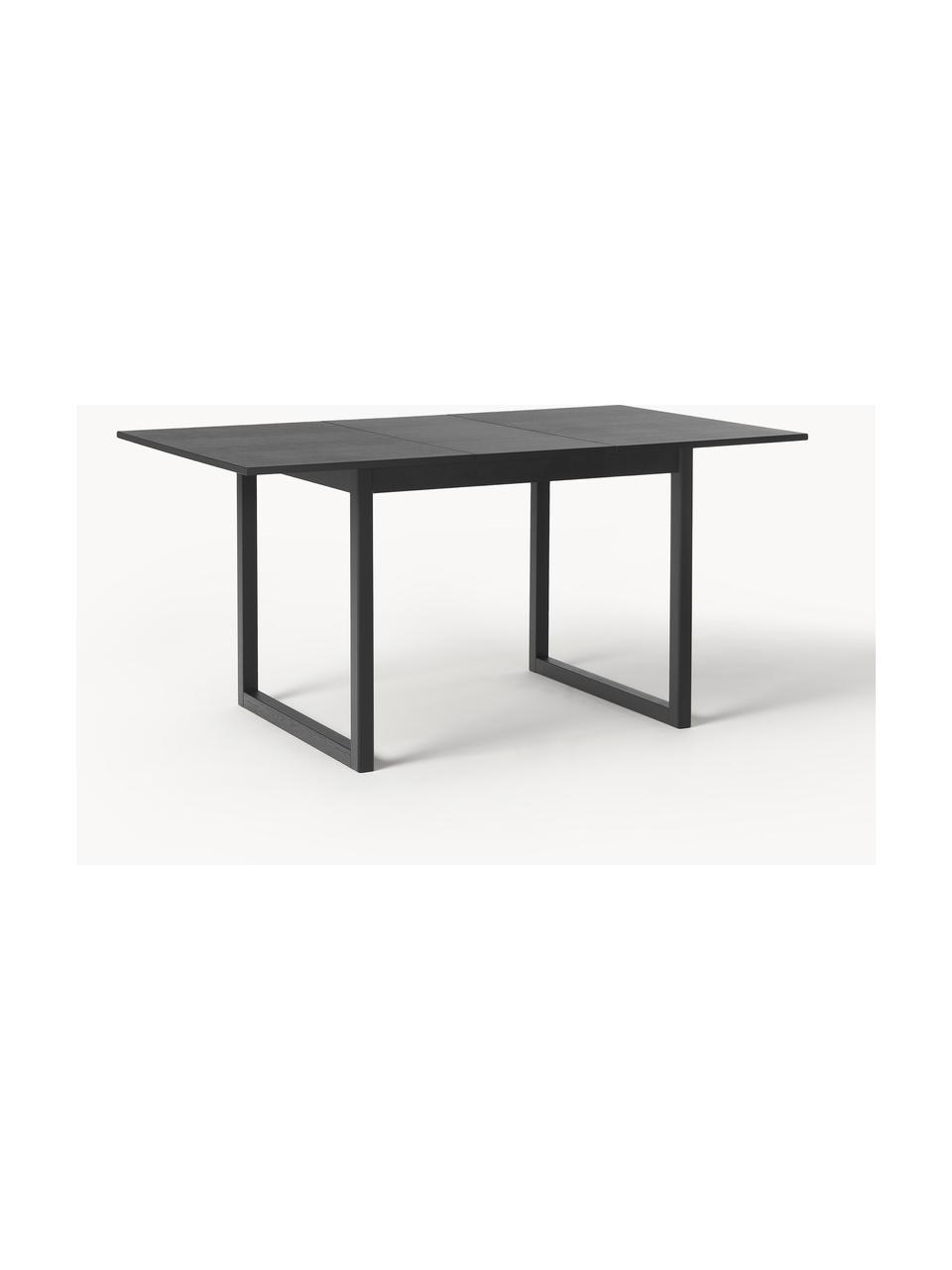 Table extensible Calla, tailles variées, Bois de chêne, noir laqué, larg. 120 - 160 x prof. 90 cm