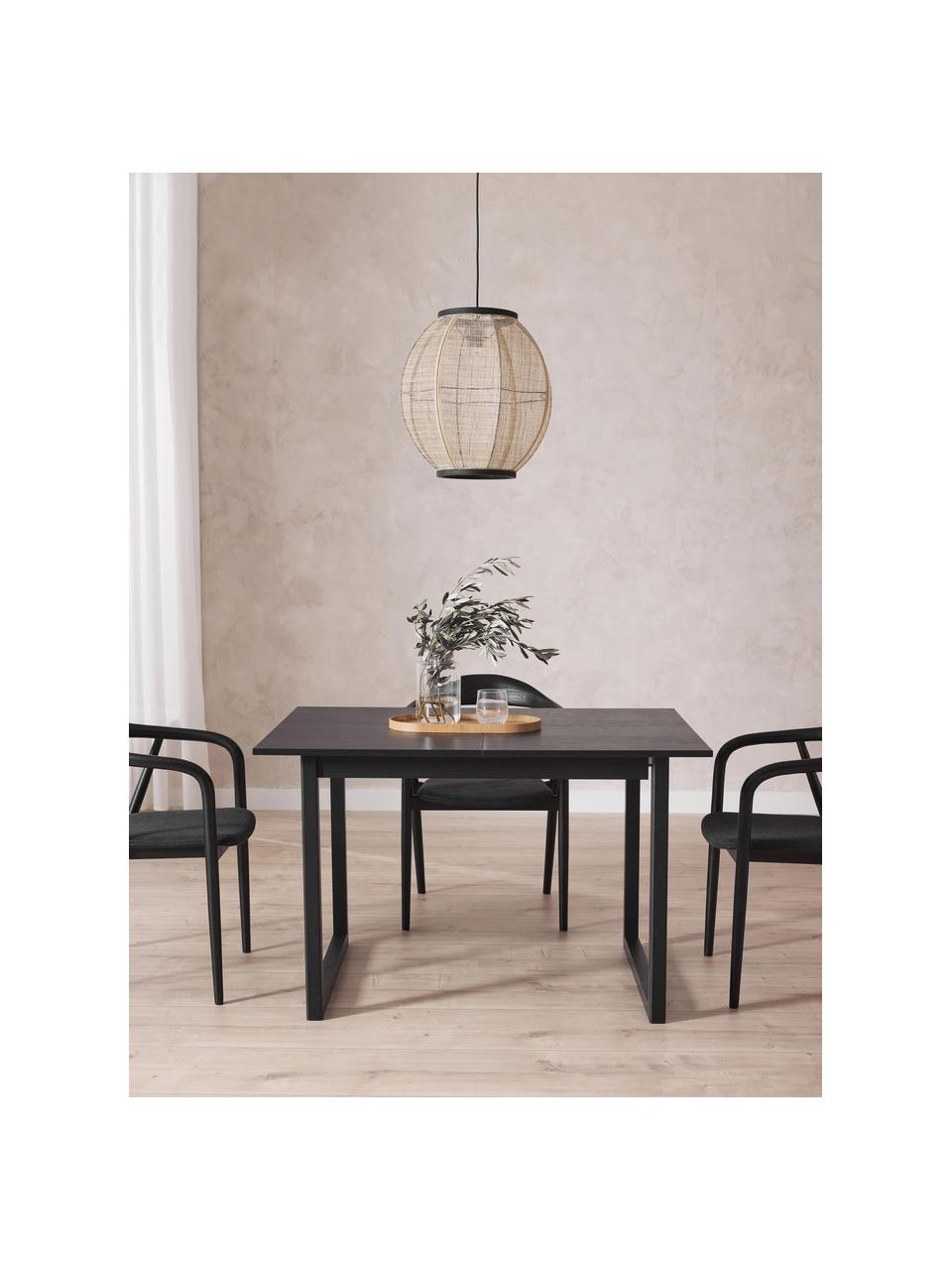 Mesa de comedor extensible Calla, tamaños diferentes, Tablero: fibra de densidad media (, Patas: madera de roble maciza la, Madera de roble pintada en negro, An 120-160 x F 90 cm