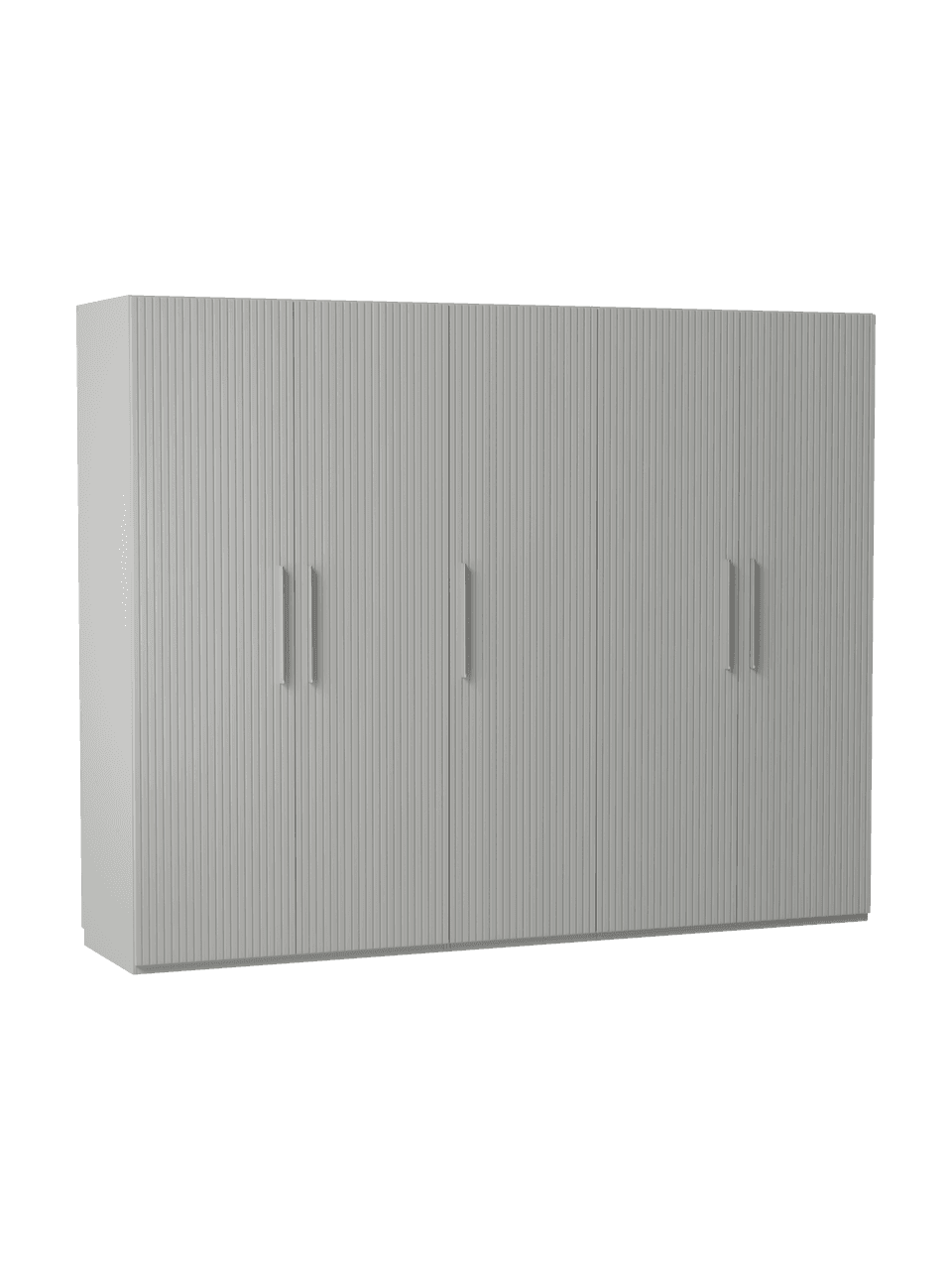 Modulaire draaideurkast Simone, 250 cm breed, meerdere varianten, Hout, grijs, Basis interieur, hoogte 200 cm