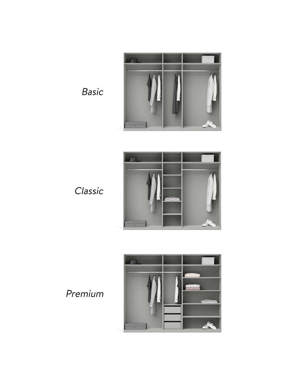 Armoire modulaire à portes battantes Leon, largeur 250 cm, plusieurs variantes, Bois, gris, Basic Interior, larg. 250 x haut. 200 cm