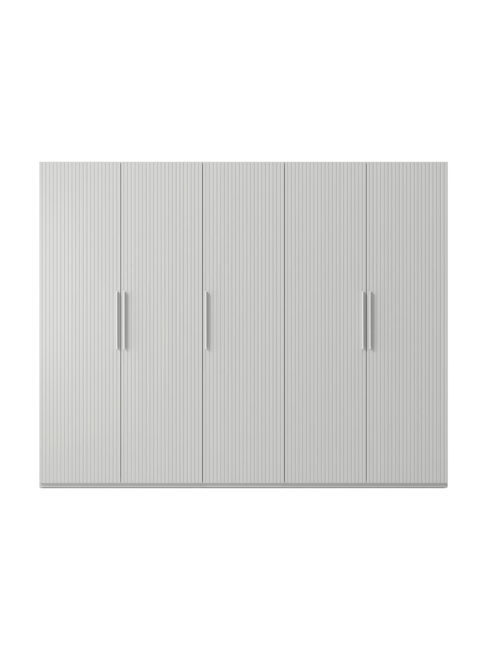 Armadio componibile con ante battenti Simone, larg. 250 cm, in diverse varianti, Legno, grigio, Interno Basic, larg. 250 x alt. 200 cm