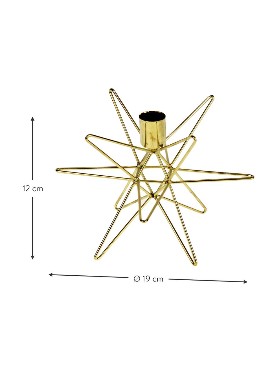 Candelabro dorato Cosma, Metallo verniciato, Ottonato, Ø 19 x Alt. 12 cm