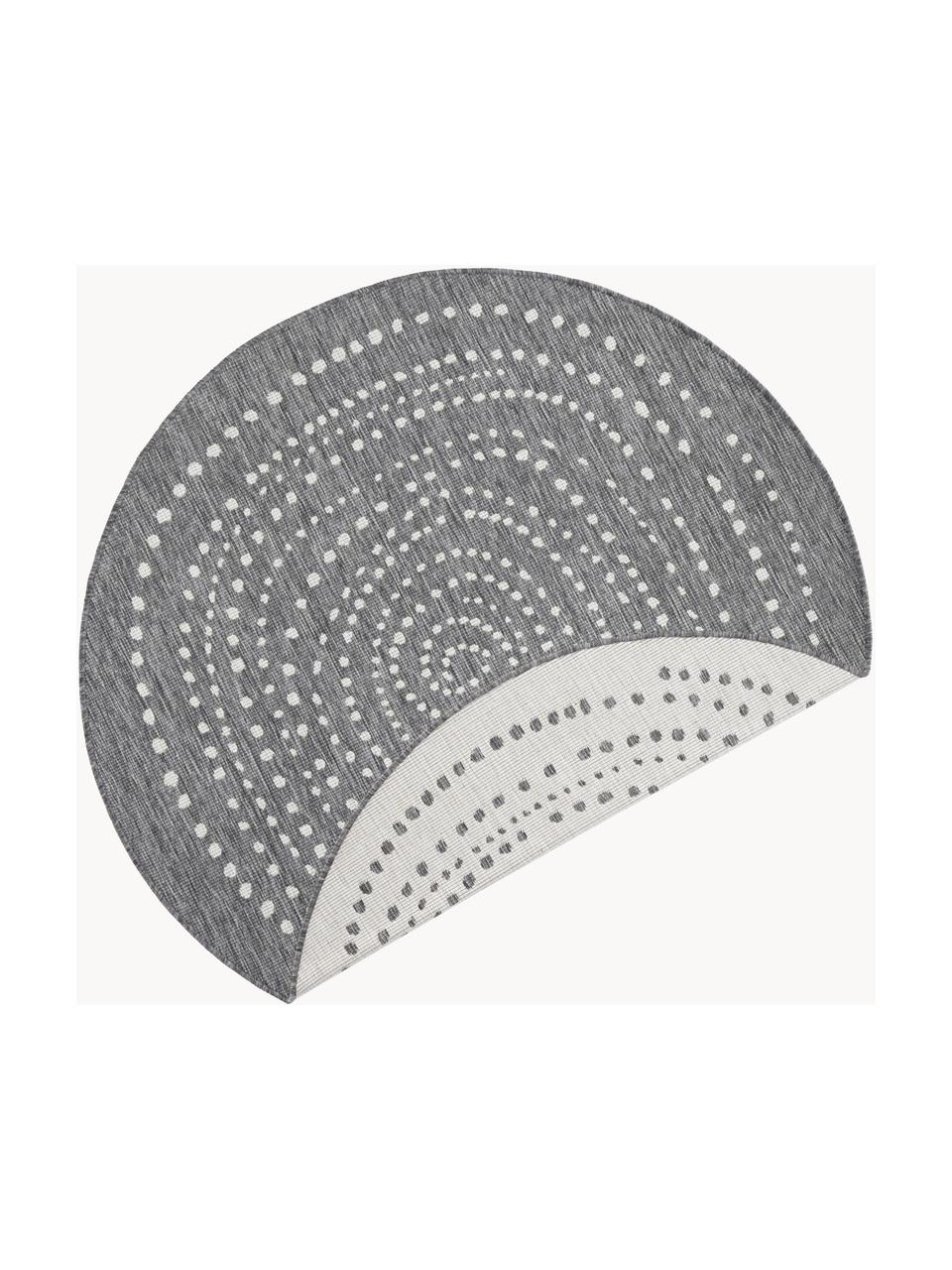 Tapis rond réversible intérieur-extérieur Bali, Gris, blanc crème, Ø 140 cm (taille M)