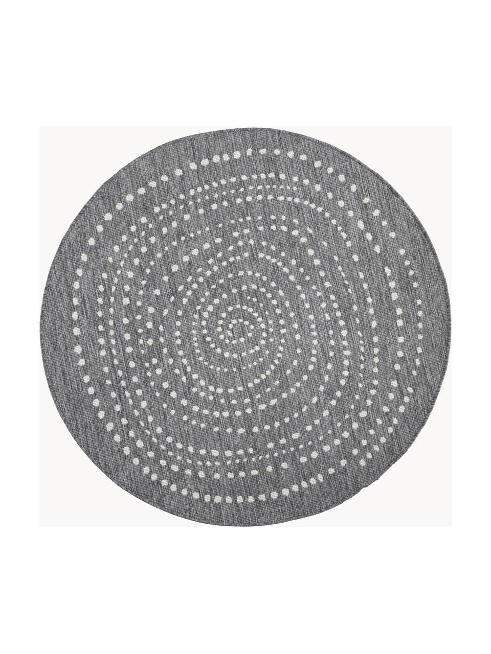 Okrúhly obojstranný koberec do interiéru/exteriéru Bali, 100 % polypropylén, Sivá, krémová, Ø 140 cm (veľkosť M)
