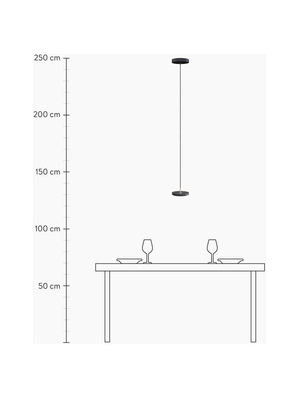 Design LED hanglamp Asteria, Zwart, Ø 15 x H 6 cm