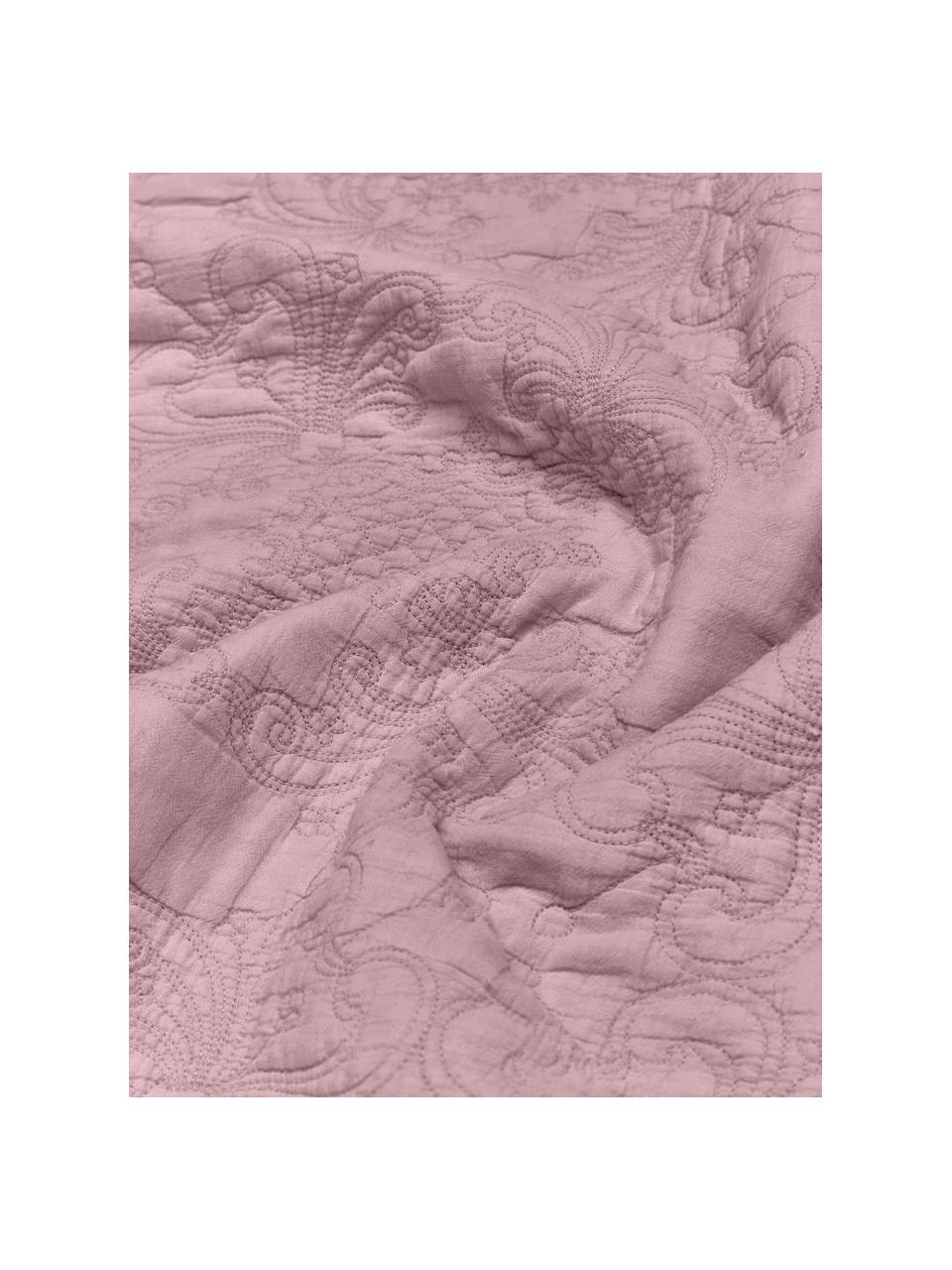 Colcha bordada Madlon, Funda: 100% algodón, Lila, An 180 x L 250 cm (para camas de 140 x 200 cm)
