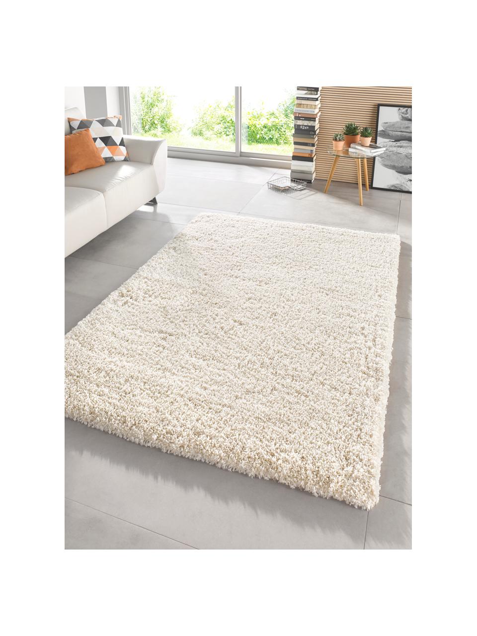 Alfombra de pelo largo Venice, Parte superior: polipropileno, Reverso: yute, Crema, An 160 x L 230 cm (Tamaño M)