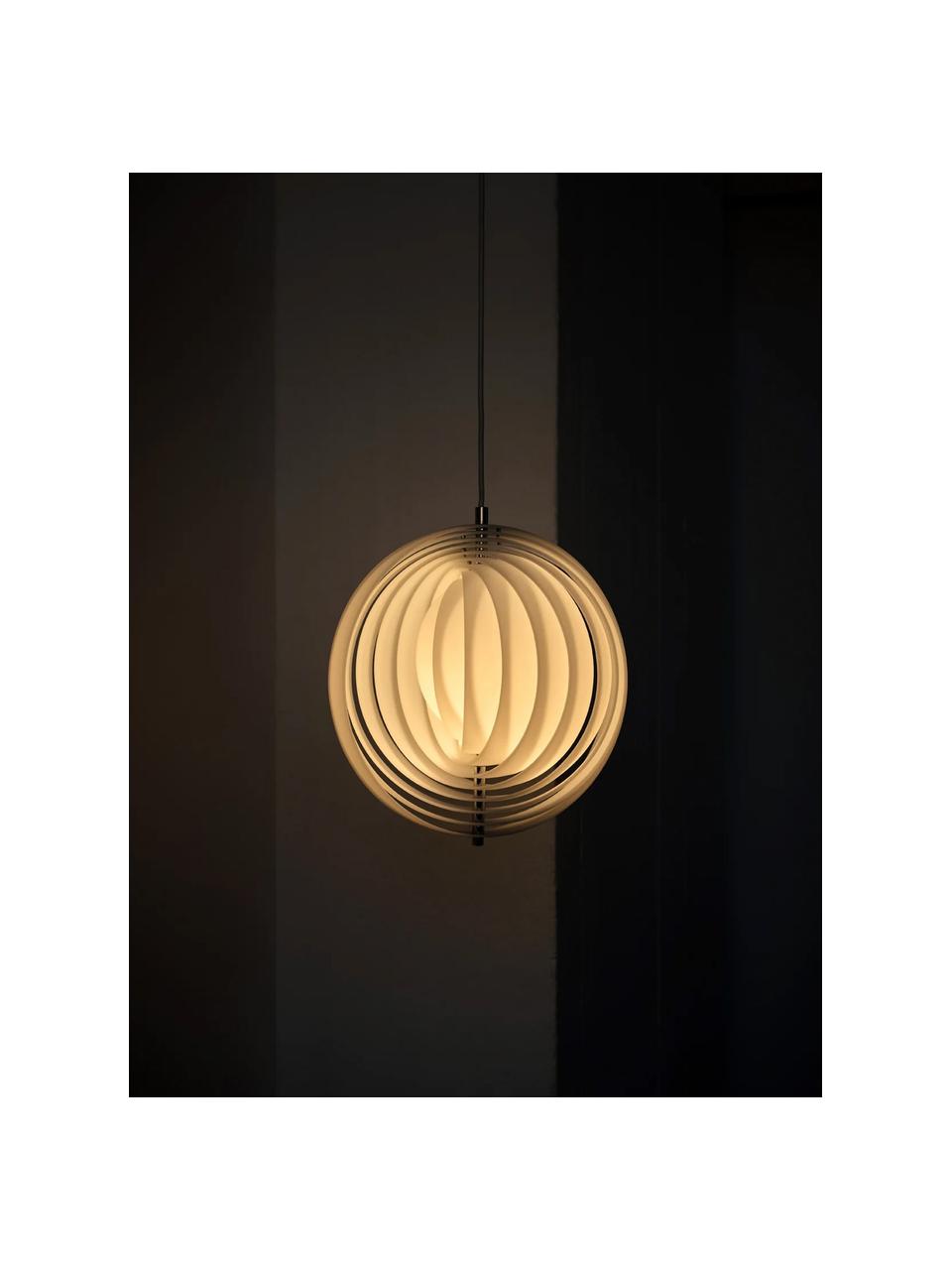 Designové závěsné svítidlo Moon, design Verner Panton, Bílá, Otvor pro lampu vpravo