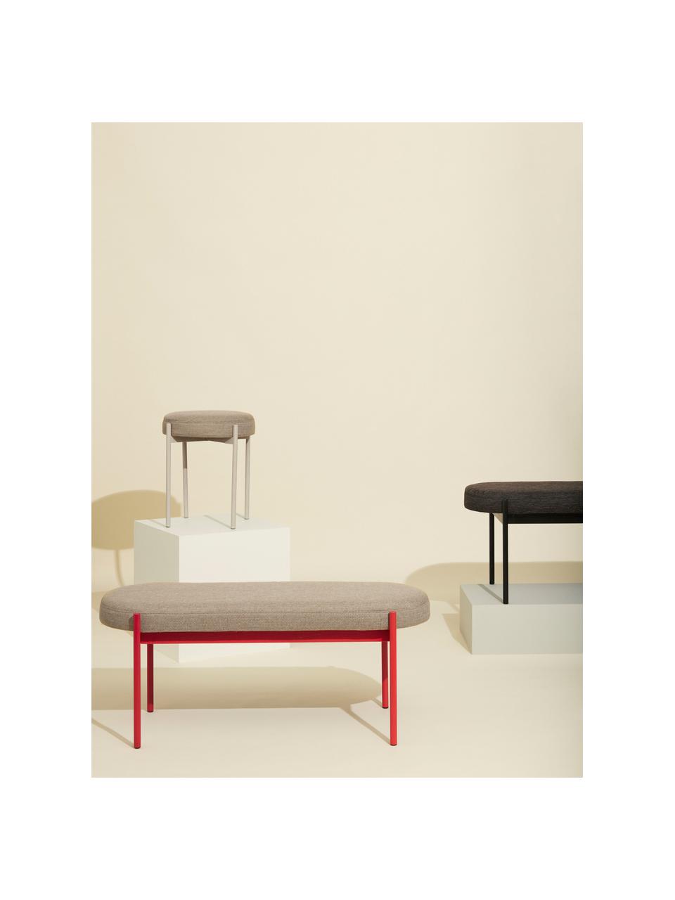 Taburete tapizado Silo, Tapizado: 10% acrílico, 90% poliést, Estructura: acero recubierto, Tejido beige, beige claro, Ø 41 x Al 45 cm