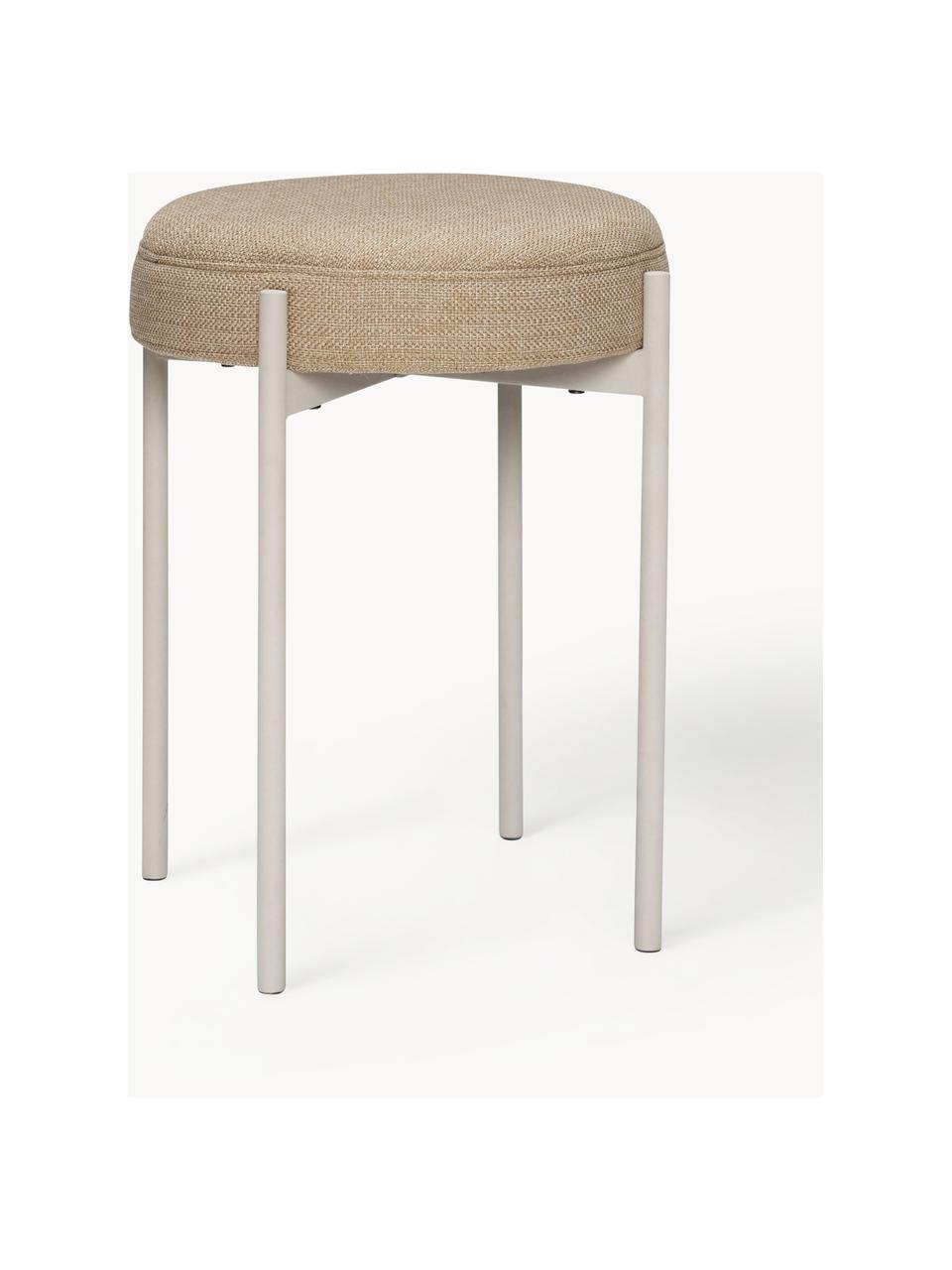 Tabouret rembourré Silo, Tissu beige, beige clair, Ø 41 x haut. 45 cm