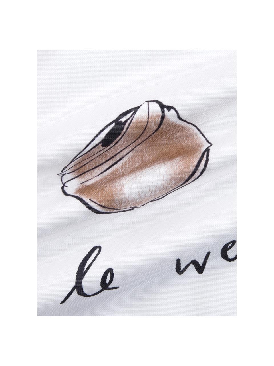Housse de coussin 40x40 design Croissant von Kera Till, Coton, Blanc, brun, larg. 40 x long. 40 cm
