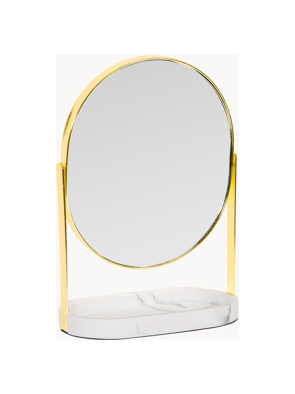 Kozmetické zrkadlo so zväčšením Bello, Odtiene zlatej, biela, Š 18 x V 26 cm