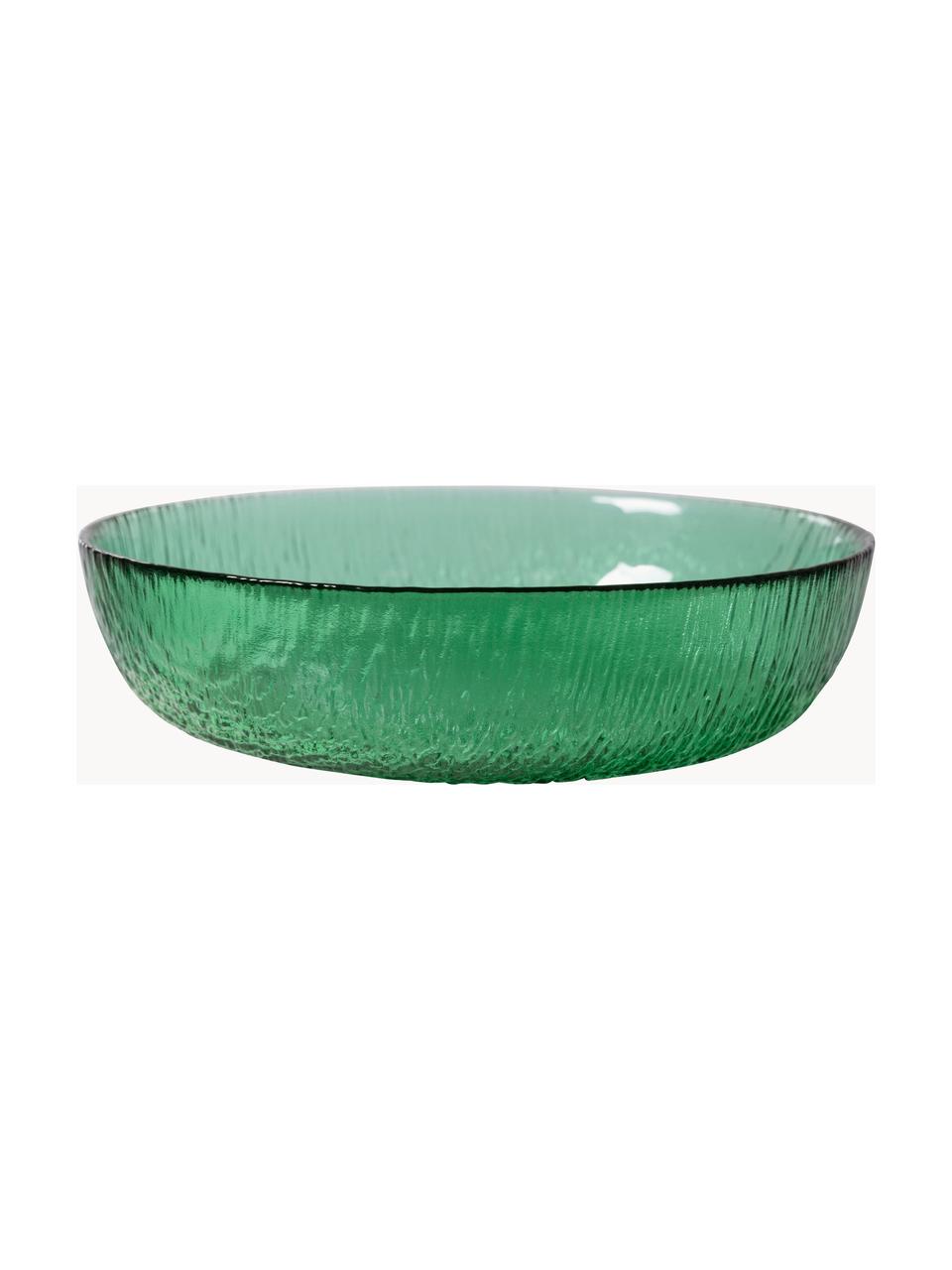 Cuencos de vidrio The Emeralds, 2 uds., Vidrio, Verde transparente, Ø 19
