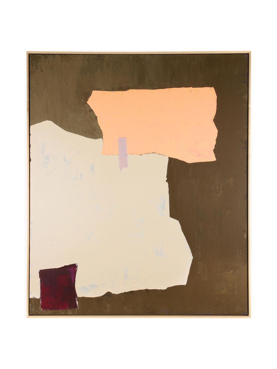 Maľba na plátne v ráme Olivia, Hnedá, bledoružová, krémová, Š 100 x V 120 cm