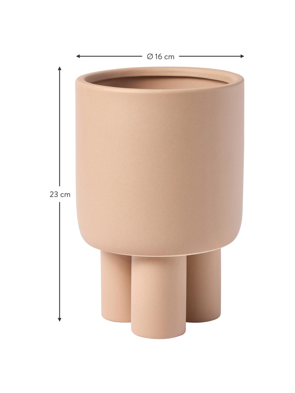 Cache-pot en céramique Tilia, Céramique, Beige, Ø 16 x haut. 23 cm