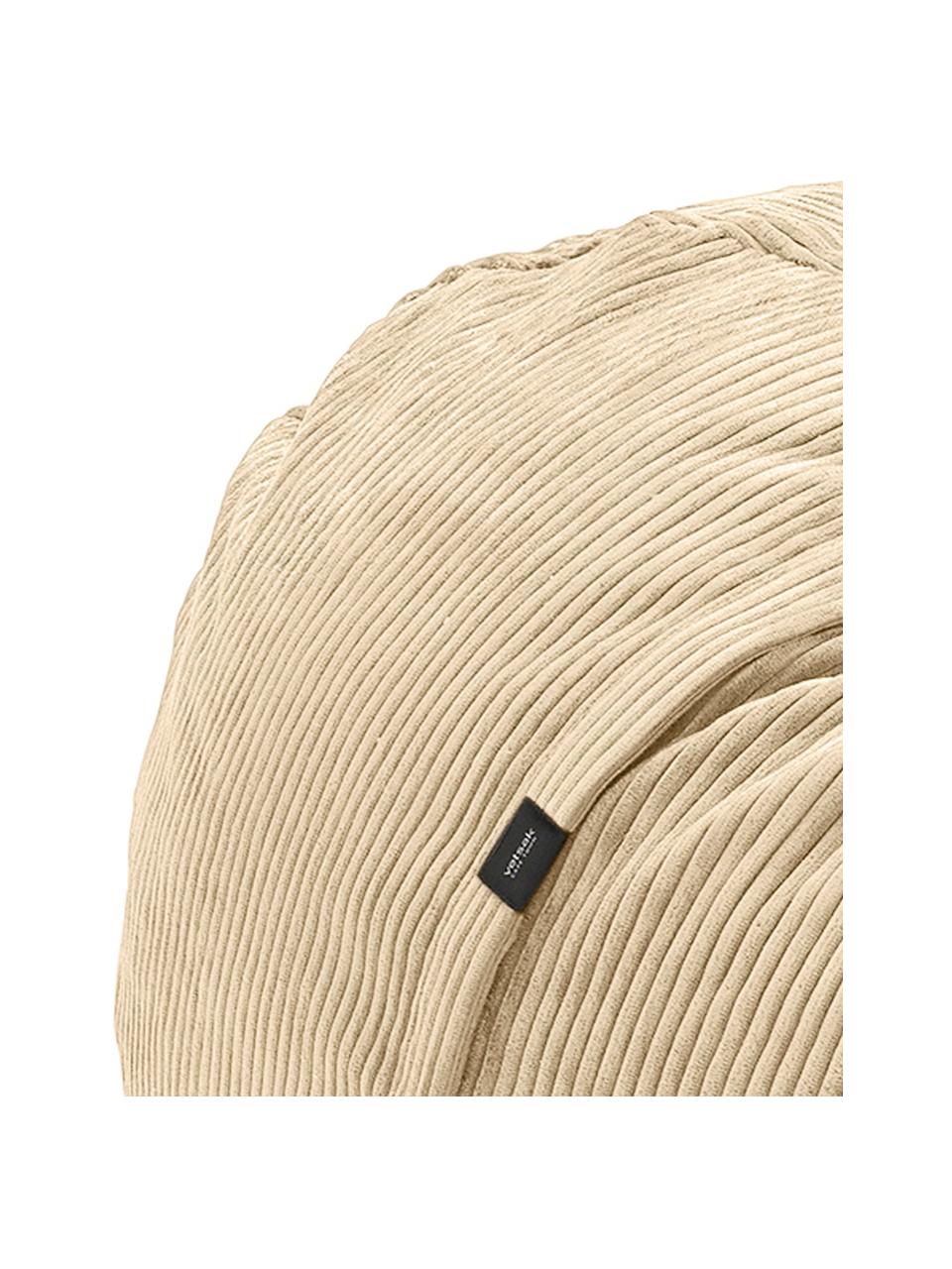 Corduroy zitzak Velours, Beige, Ø 110 x H 70 cm