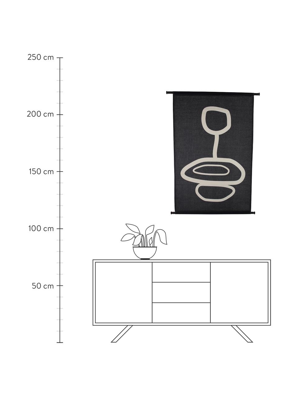 Decoración de pared Organic, Lona, plástico, Negro, blanco, An 83 x Al 110 cm