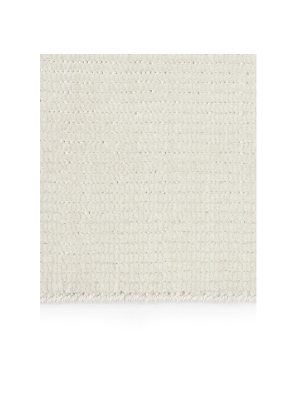 Ručne tkaný behúň s krátkym vlasom Willow, 100% polyester s certifikátom GRS, Krémovobiela, Š 80 x D 250 cm