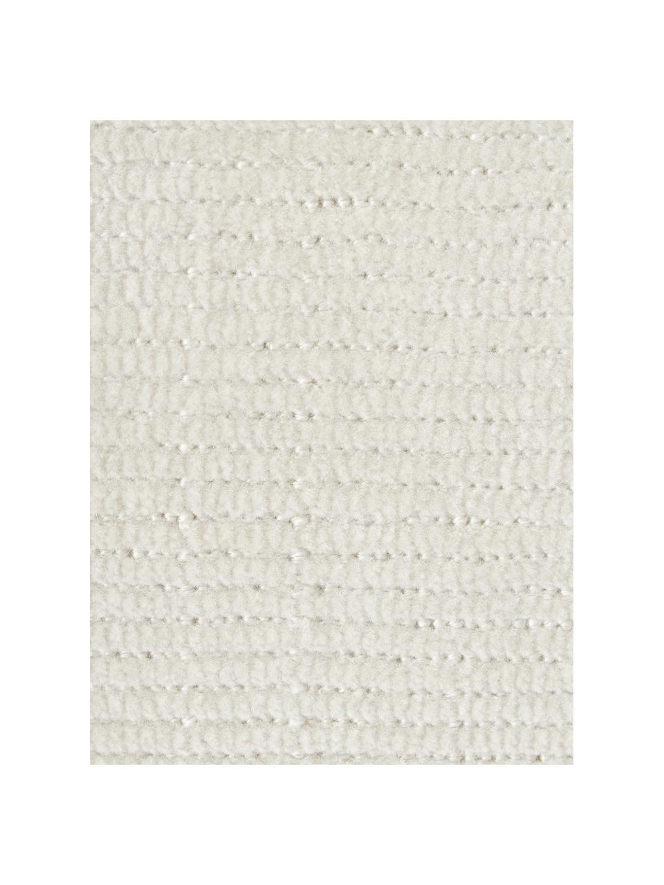 Tapis de couloir à poils ras tissé main Willow, 100 % polyester, certifié GRS, Blanc crème, larg. 80 x long. 250 cm