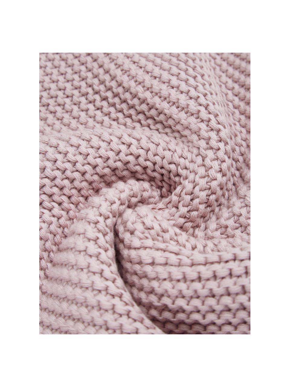 Strick-Kissenhülle Adalyn aus Bio-Baumwolle, 100% Bio-Baumwolle, GOTS-zertifiziert, Altrosa, B 40 x L 40 cm