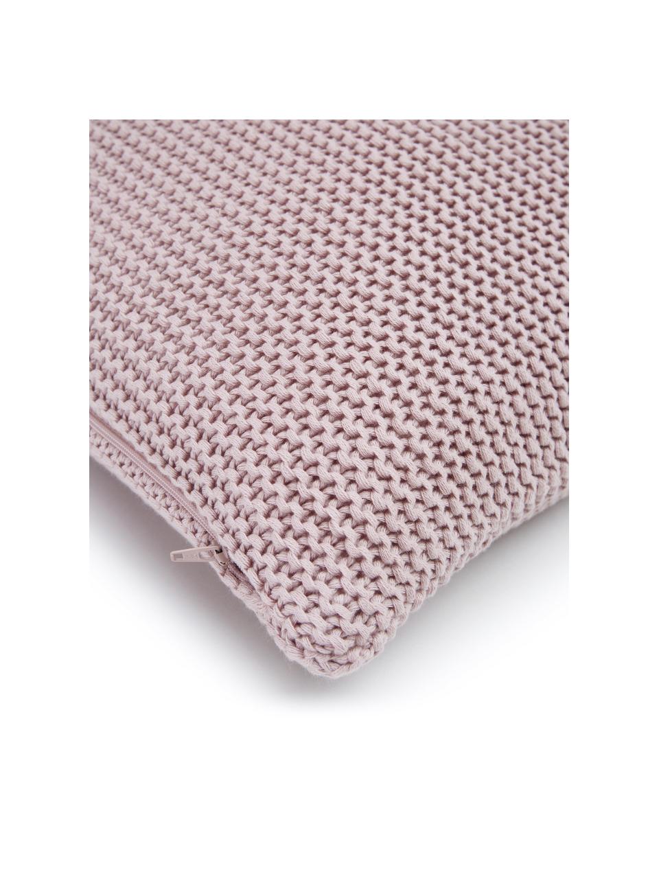 Strick-Kissenhülle Adalyn aus Bio-Baumwolle, 100% Bio-Baumwolle, GOTS-zertifiziert, Altrosa, B 40 x L 40 cm