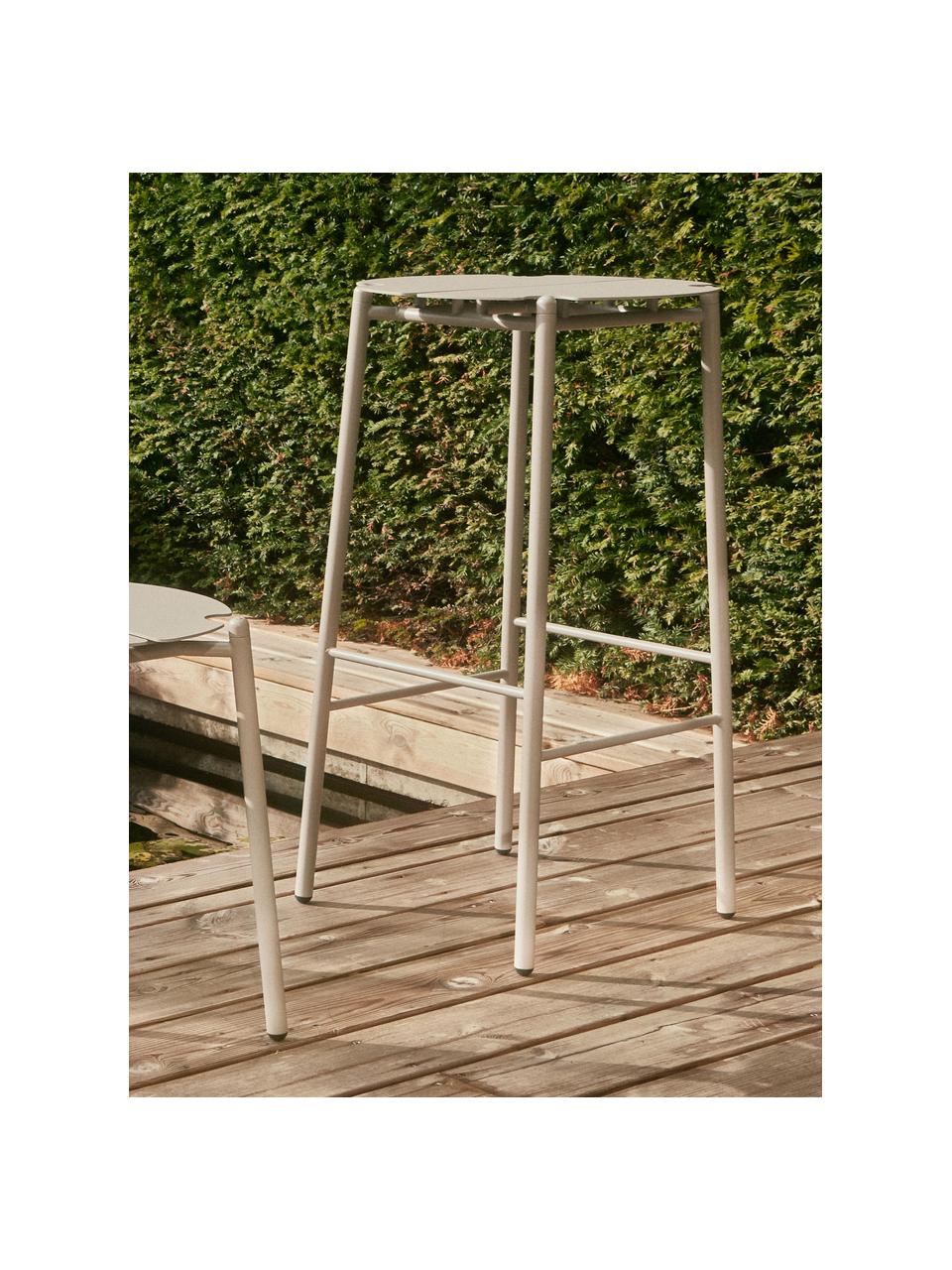 Garten-Barhocker Novo aus Metall, Stahl, beschichtet, Hellbeige, Ø 38 x H 75 cm