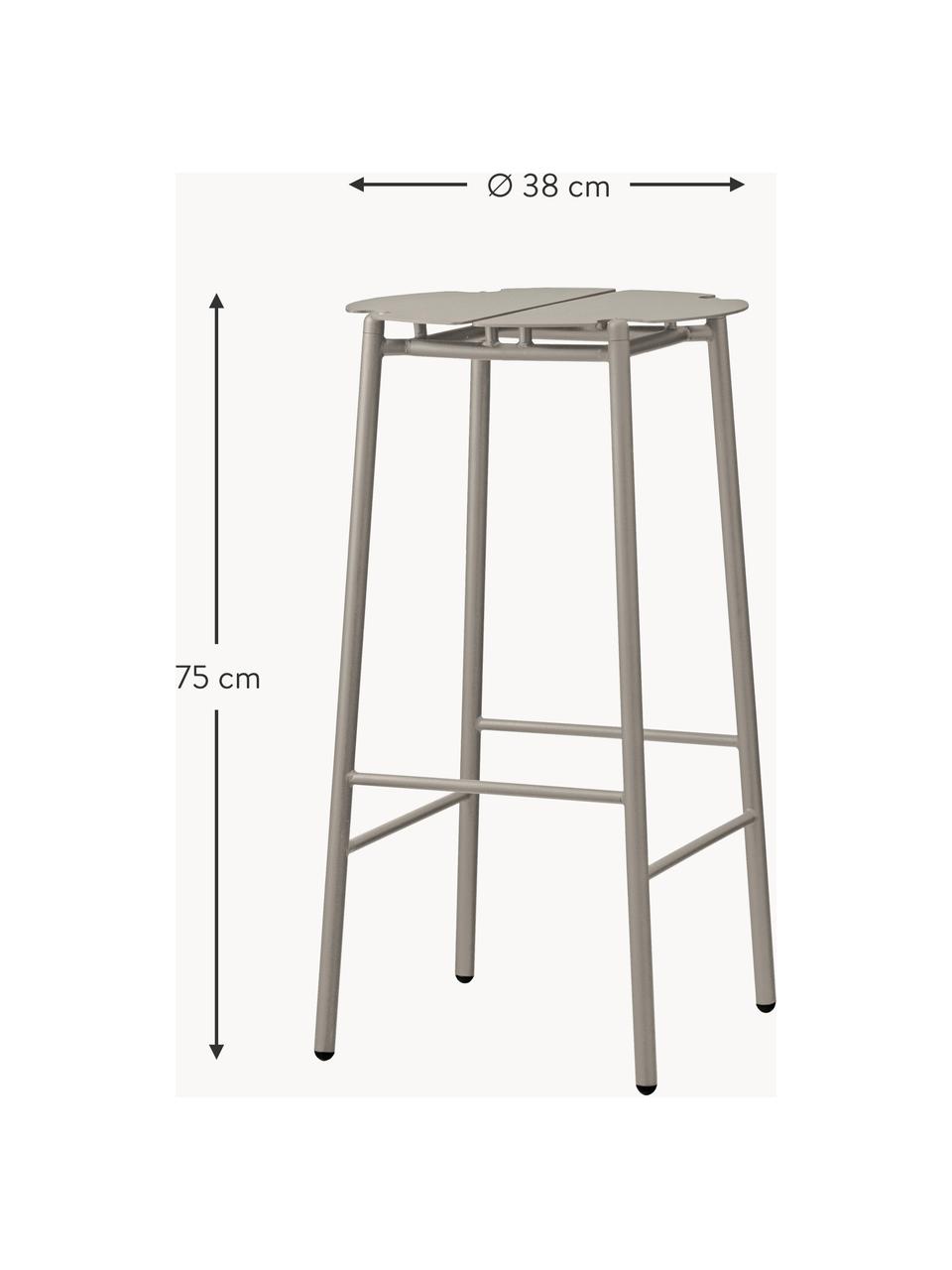 Ogrodowy stołek barowy z metalu Novo, Stal powlekana, Jasny beżowy, Ø 38 x W 75 cm