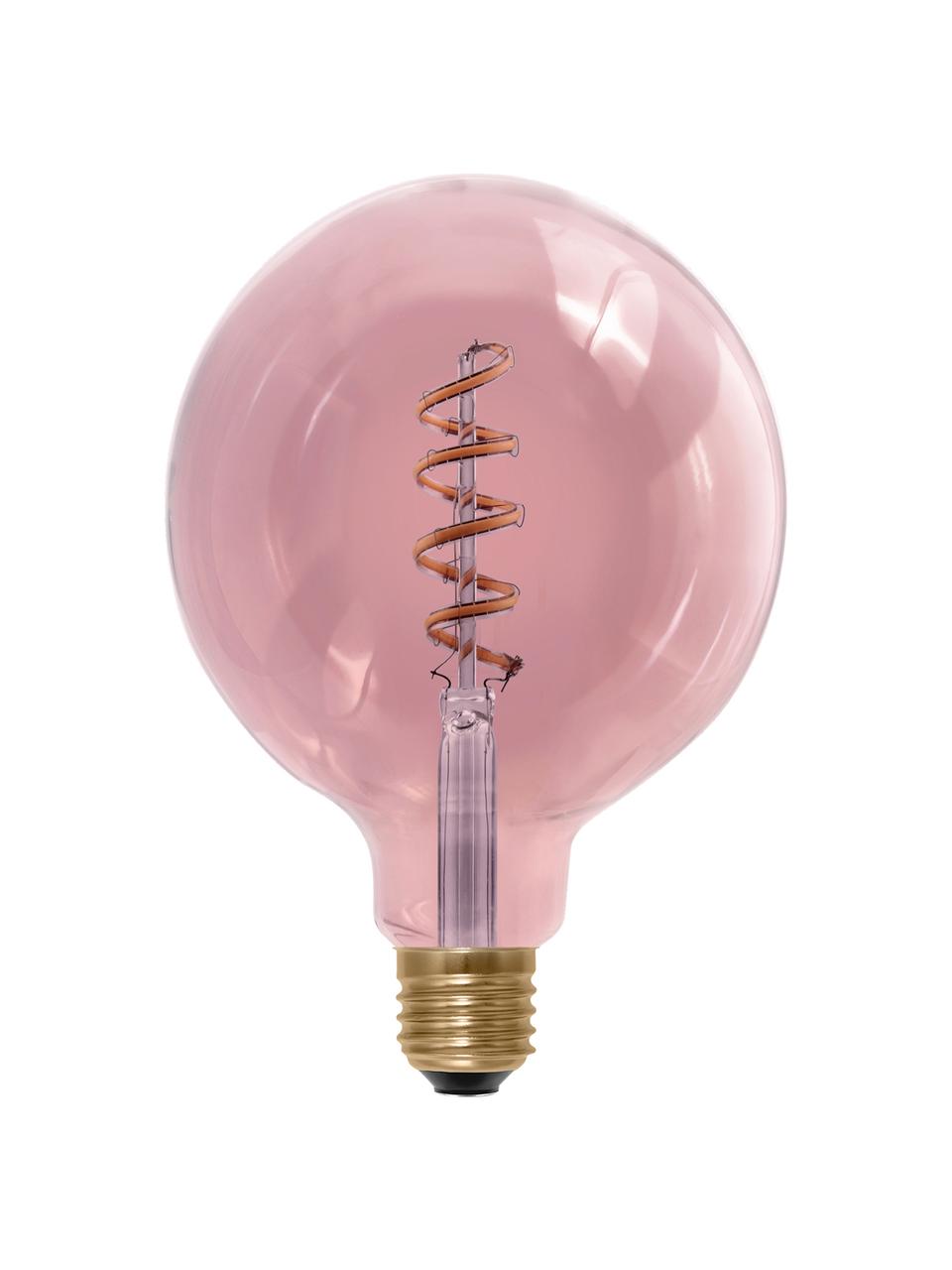 E27 XL-peertje, 8 watt, warmwit, 1 stuk, Lampenkap: glas, Fitting: aluminium, Roze, Ø 13 x H 18 cm