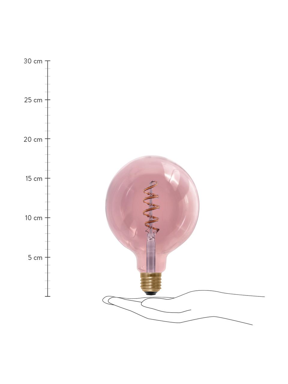 E27 XL-Leuchtmittel, 8W, warmweiß, 1 Stück, Leuchtmittelschirm: Glas, Leuchtmittelfassung: Aluminium, Rosa, Ø 13 x H 18 cm