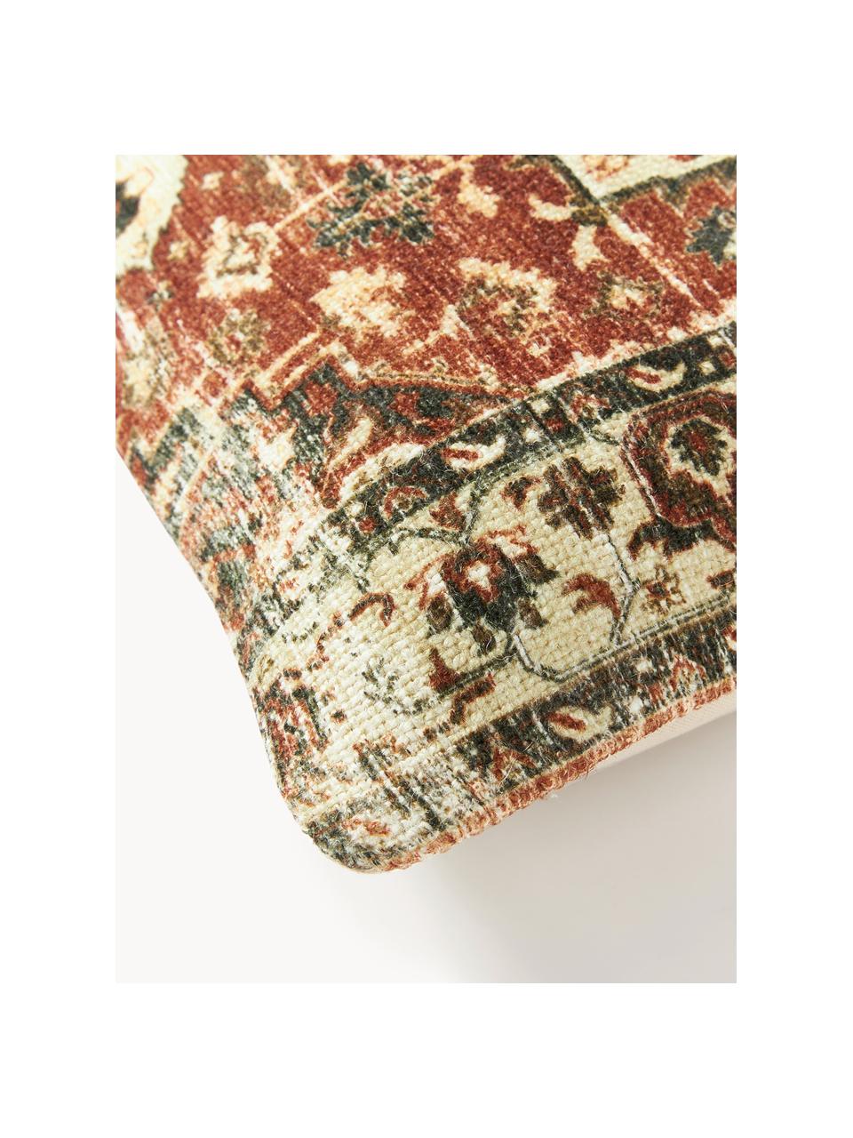 Poszewka na poduszkę z juty Nario, Rdzawoczerwony, wielobarwny, S 50 x D 50 cm
