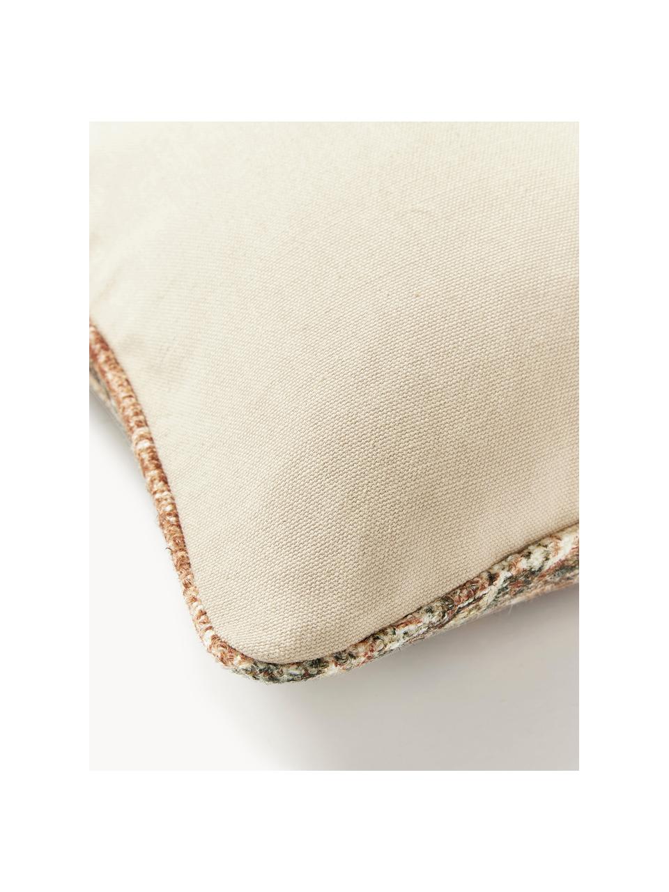 Housse de coussin 50x50 orientale en jute Nario, Rouge rouille, multicolore, larg. 50 x long. 50 cm