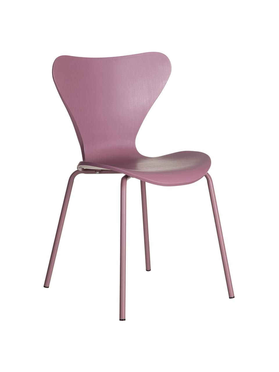 Stapelbare Kunststoffstühle Pippi, 2 Stück, Sitzfläche: Polypropylen, Beine: Metall, beschichtet, Violett, B 47 x T 50 cm