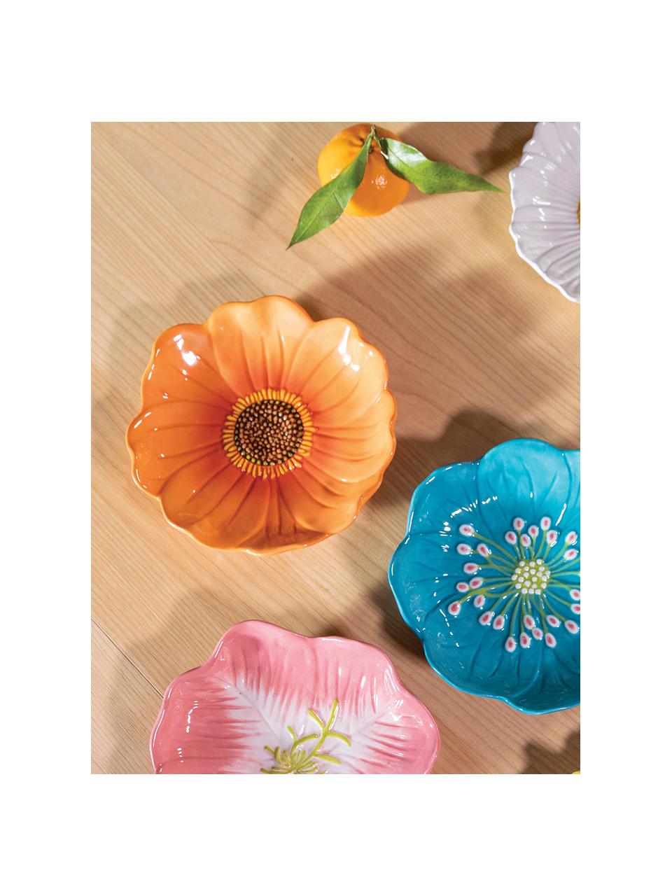 Bol flor dalia Flower, Cerámica de gres esmaltada, Naranja en forma de dalia, Ø 18 x Al 4 cm