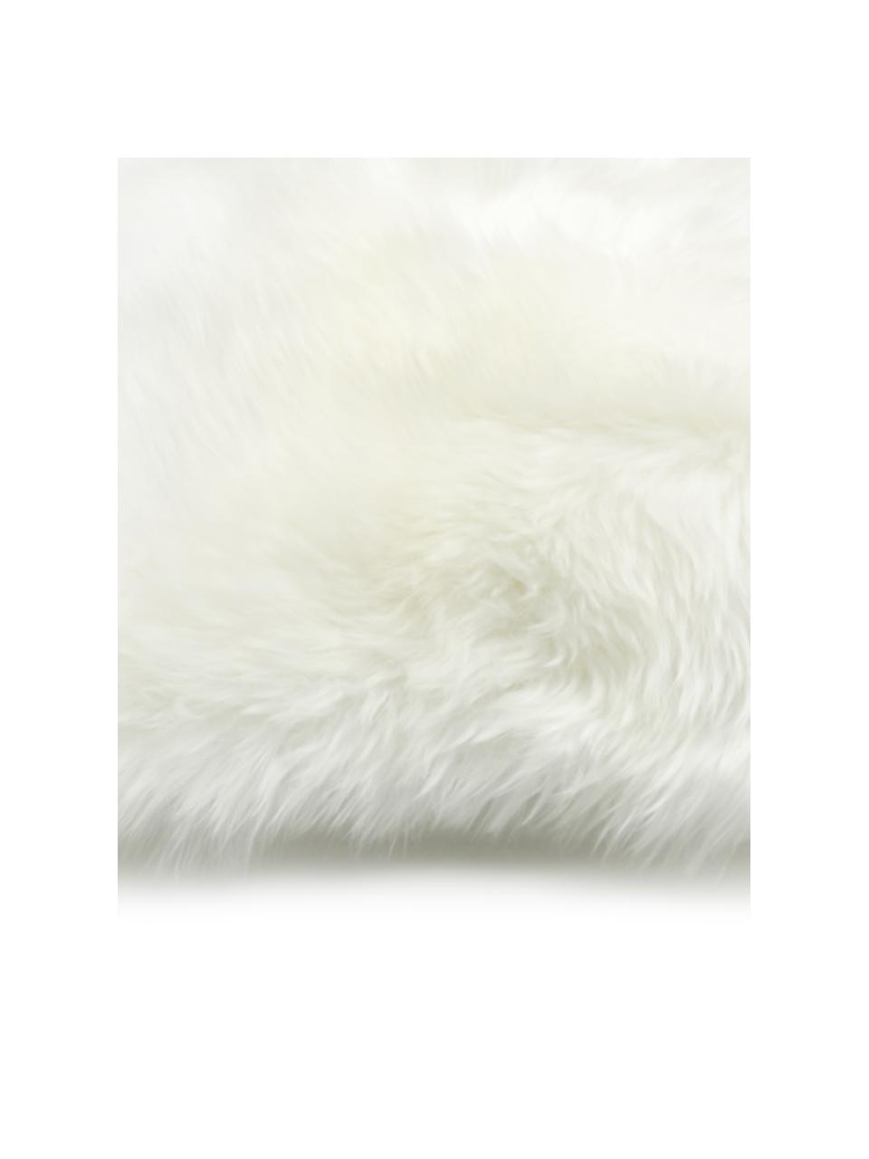 Housse de coussin en peau de mouton Oslo, lisse, Blanc crème, larg. 40 x long. 40 cm