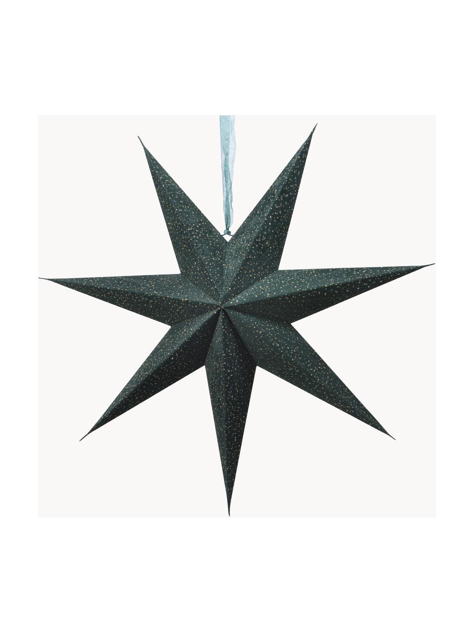 Veľká svetelná hviezda Amelia, 2 ks, Papier, Tmavozelená, Š 60 x V 60 cm