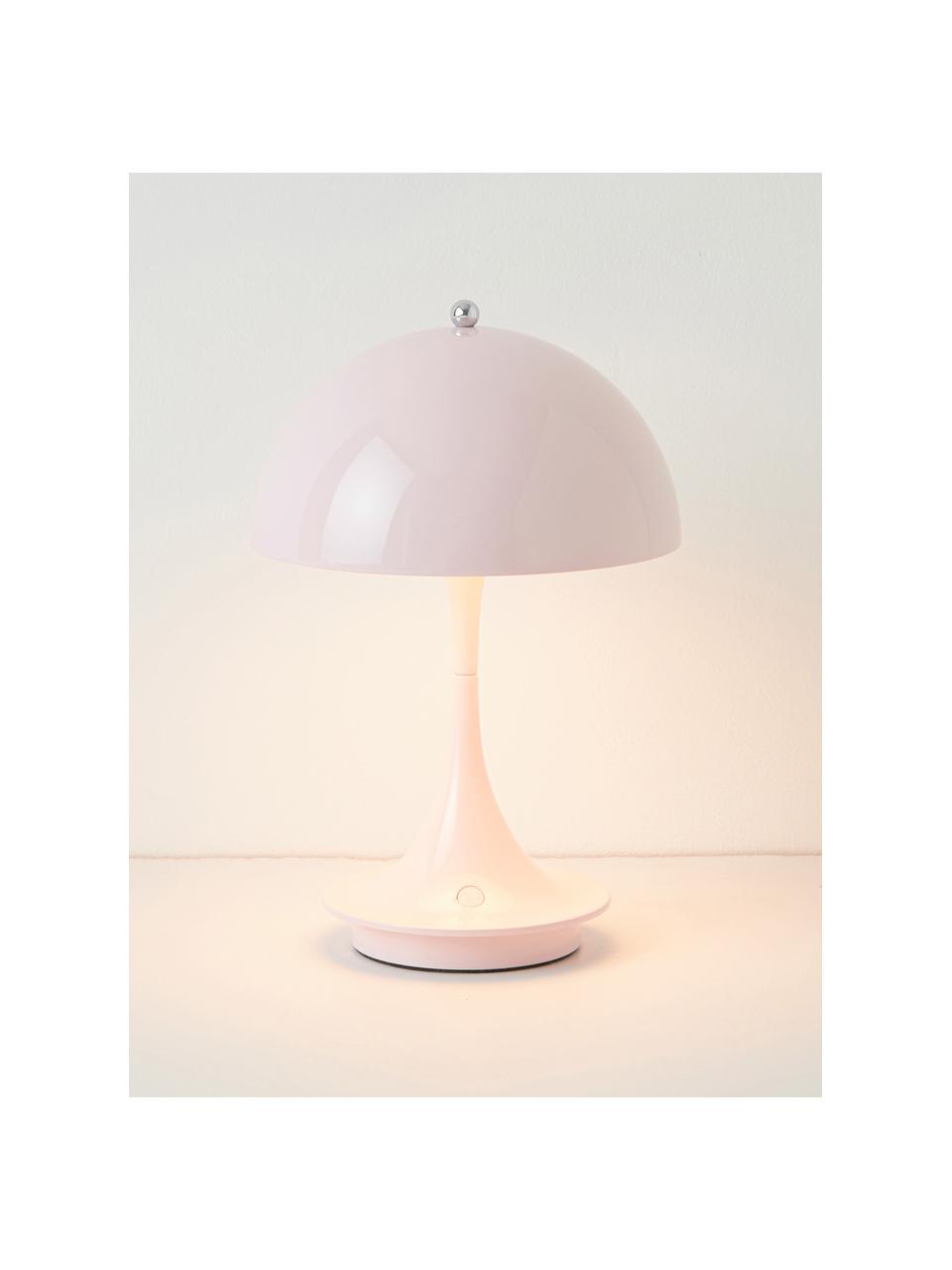 Přenosná stmívatelná stolní LED lampa Panthella, V 24 cm, Světle růžová, Ø 16 cm, V 24 cm