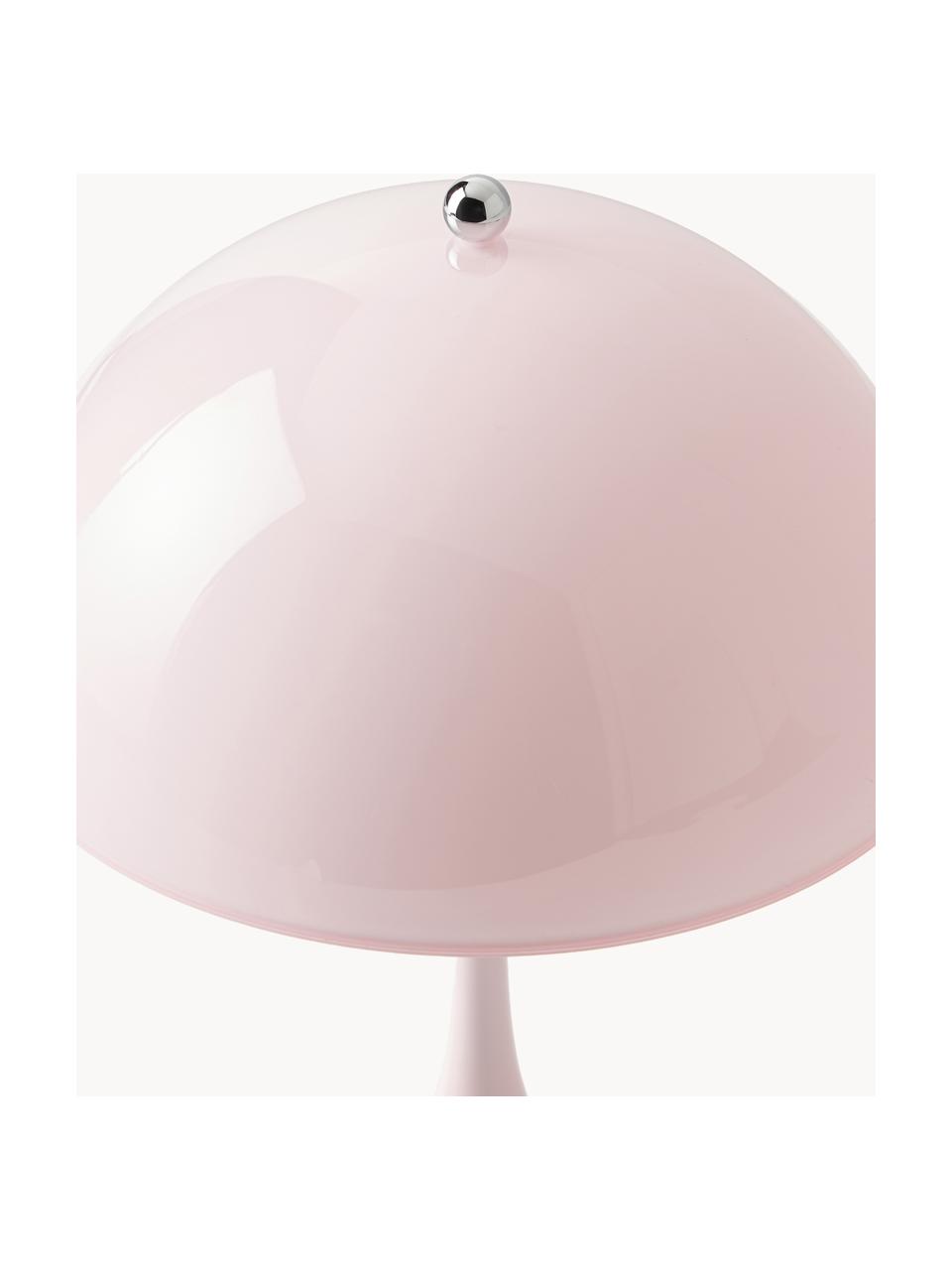 Mobilna lampa stołowa LED z funkcją przyciemniania Panthella, W 24 cm, Stelaż: aluminium powlekane, Jasnoróżowa stal, Ø 16 x 24 cm