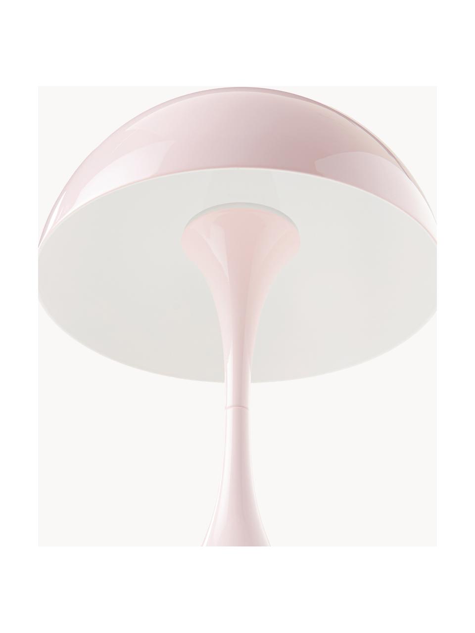 Lámpara de mesa LED regulable con temporizador Panthella, Al 34 cm, Pantalla: acero recubierto, Estructura: aluminio recubierto, Cable: plástico, Acero rosa pálido, Ø 16 x Al 24 cm