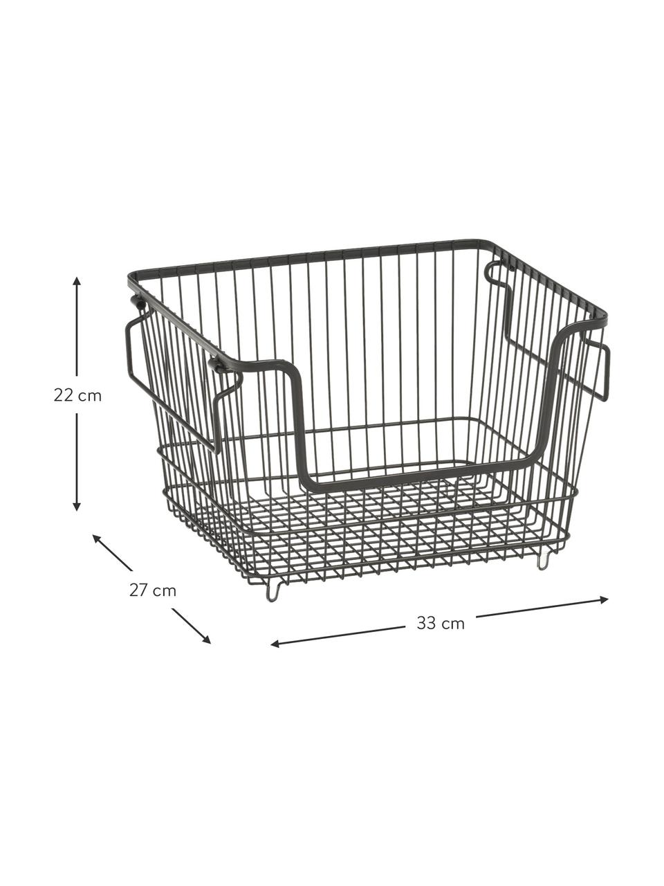 Kosz do przechowywania z metalu Merka, Metal powlekany, Czarny, S 33 x W 22 cm
