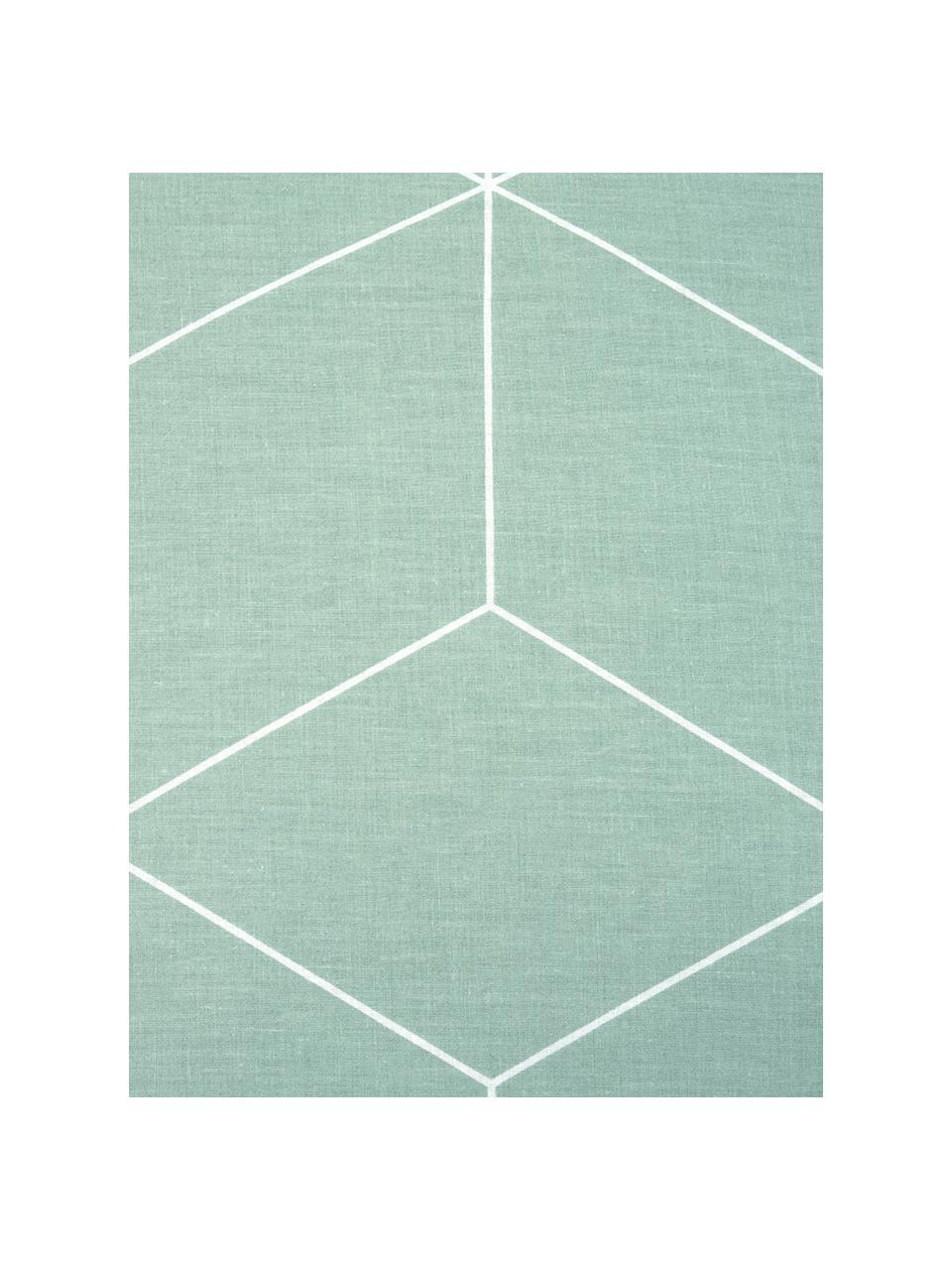 Taie d'oreiller 65x65 coton Lynn, 2 pièces, Menthe, blanc crème, larg. 65 x long. 65 cm