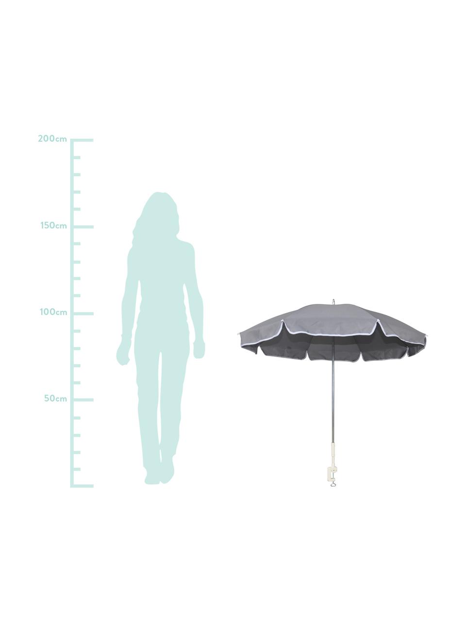 Parasol balkonowy Billy, Aluminium, poliester, Szary, Ø 110 x W 116 cm