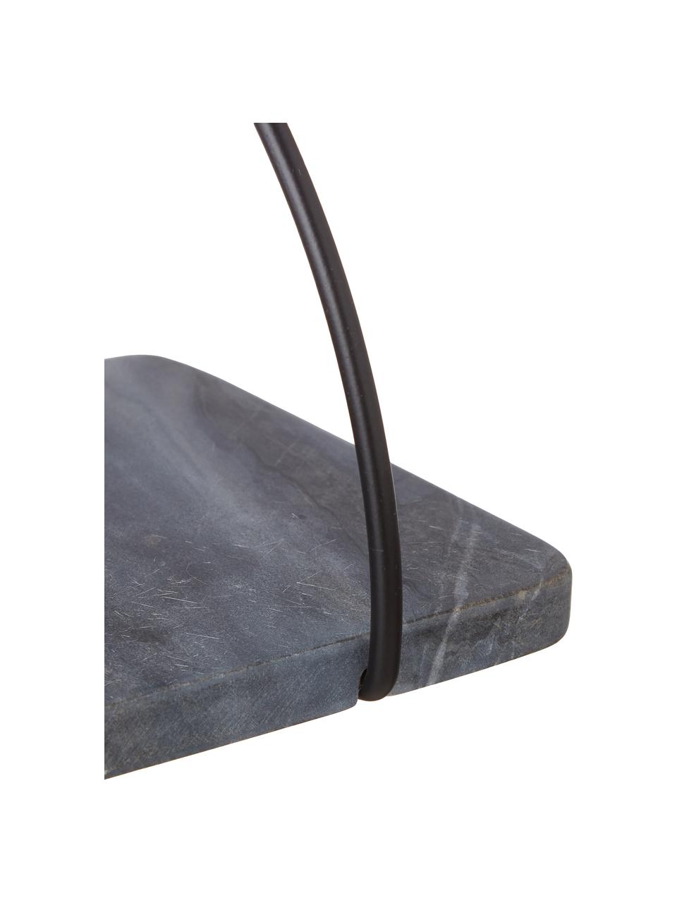 Marmeren wandplank Porter, Wandbevestiging: zwart. Plank: gemarmerd grijs, B 40 cm, H 18 cm